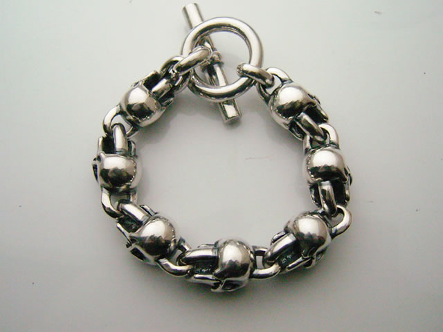 楽天市場】【送料無料】 スカル11ブレスレット Mサイズ【シルバー