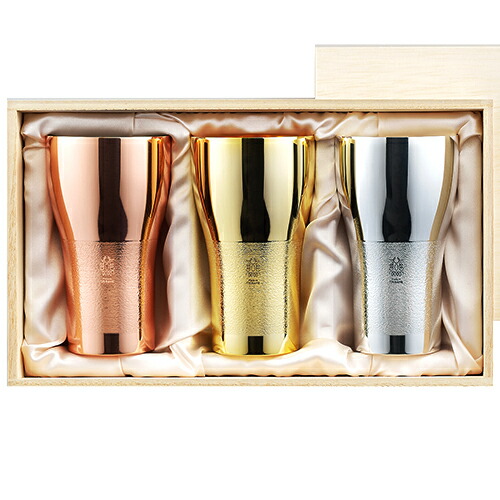 楽天市場】輝 (かがやき) 純銅 ビアタンブラー 金・銀・銅 3pc セット