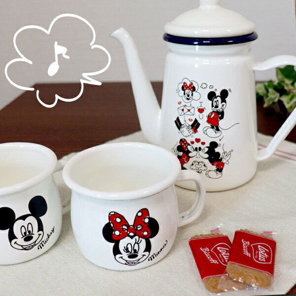 楽天市場】ポット ミッキー&ミニー SH ホーローカフェポット (MMJ-05