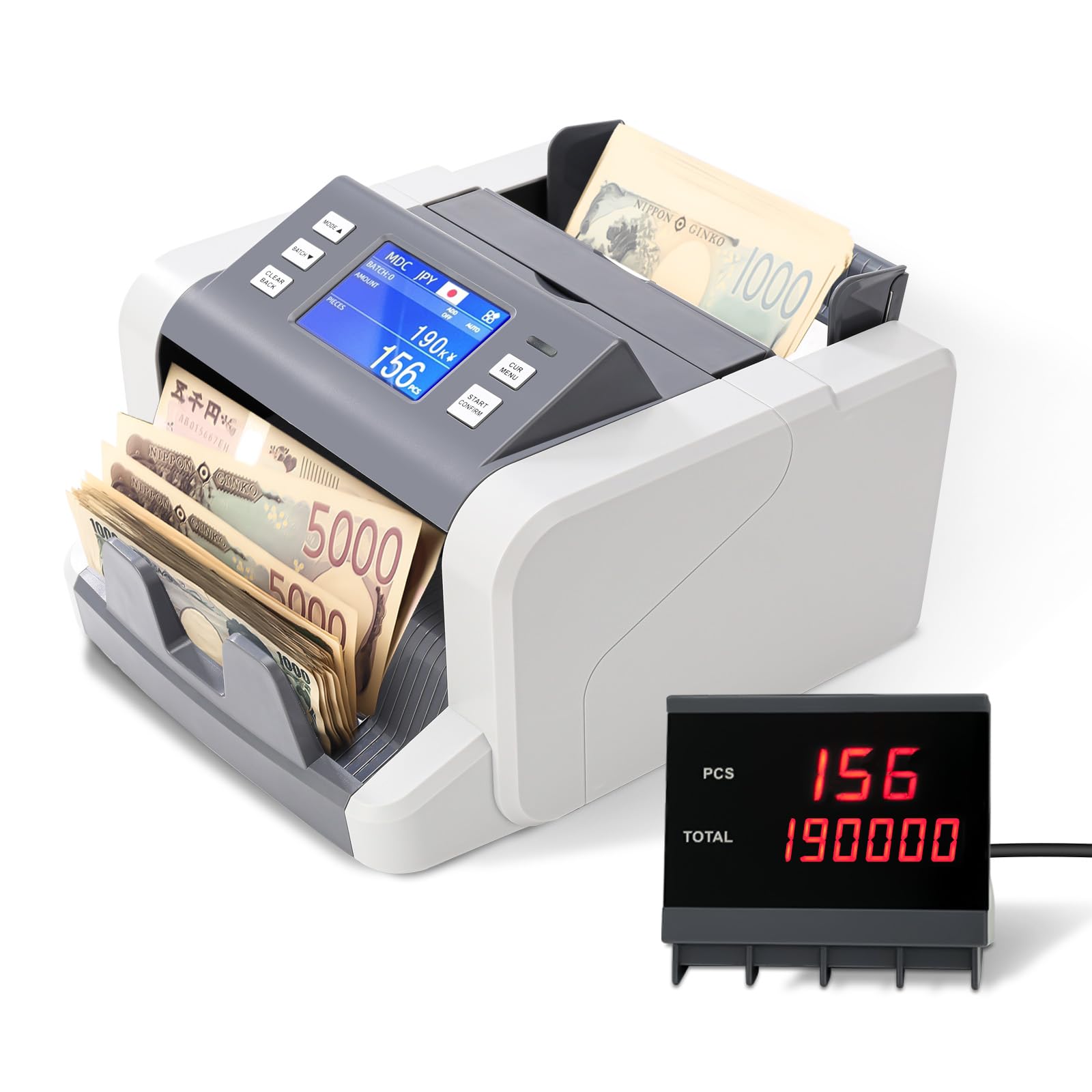 HALIPU 紙幣カウンター 紙幣計数機 日本円、米ドル、ユーロ HALIPU