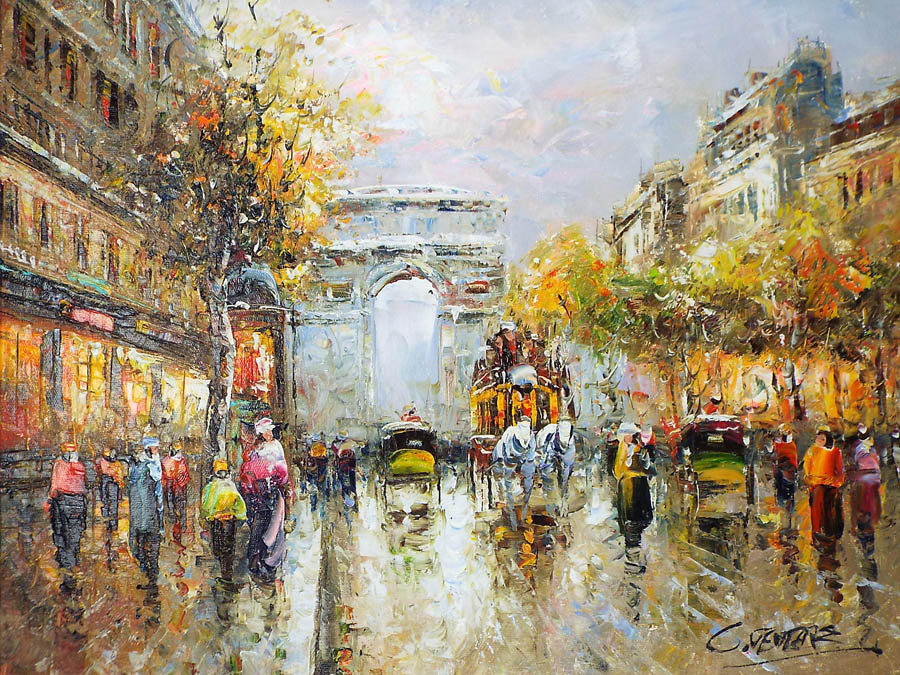 特大バリの風景画 ライステラス 油彩画 キャンバスサイン入り 148×88cm