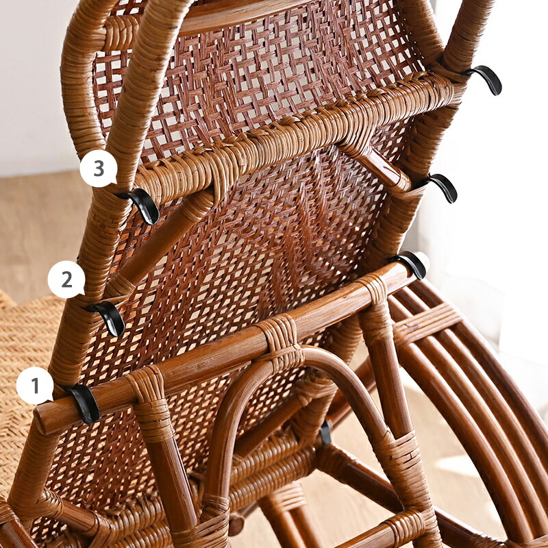 楽天市場】【新商品】リクライニングチェア 三つ折椅子 籐椅子 籐製