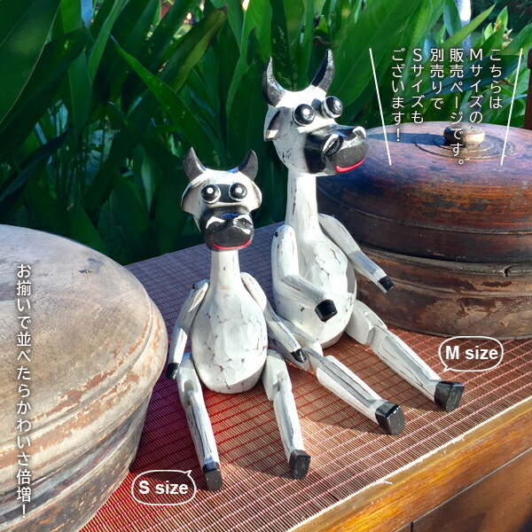 楽天市場】アジアン雑貨 小物 Mサイズ 置き物 ウシの置物 人形 バリの