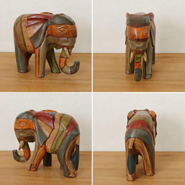 楽天市場】アジアン雑貨 ゾウの木製オブジェ バリのアジアンインテリア
