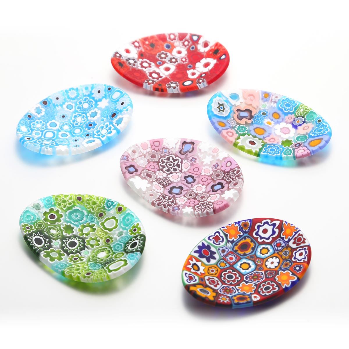 MURANO GLASS 30cm 大きな ミルフィオリ 崩し プレート皿 MURANO GLASS