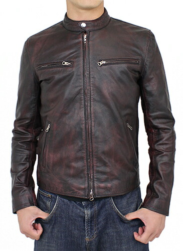 楽天市場】ユーズド調 シングルライダース ゴートレザー 山羊革 本革