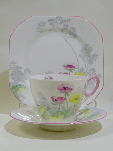 Shelley ティーカップ トリオ 6客セット + プレート 1枚