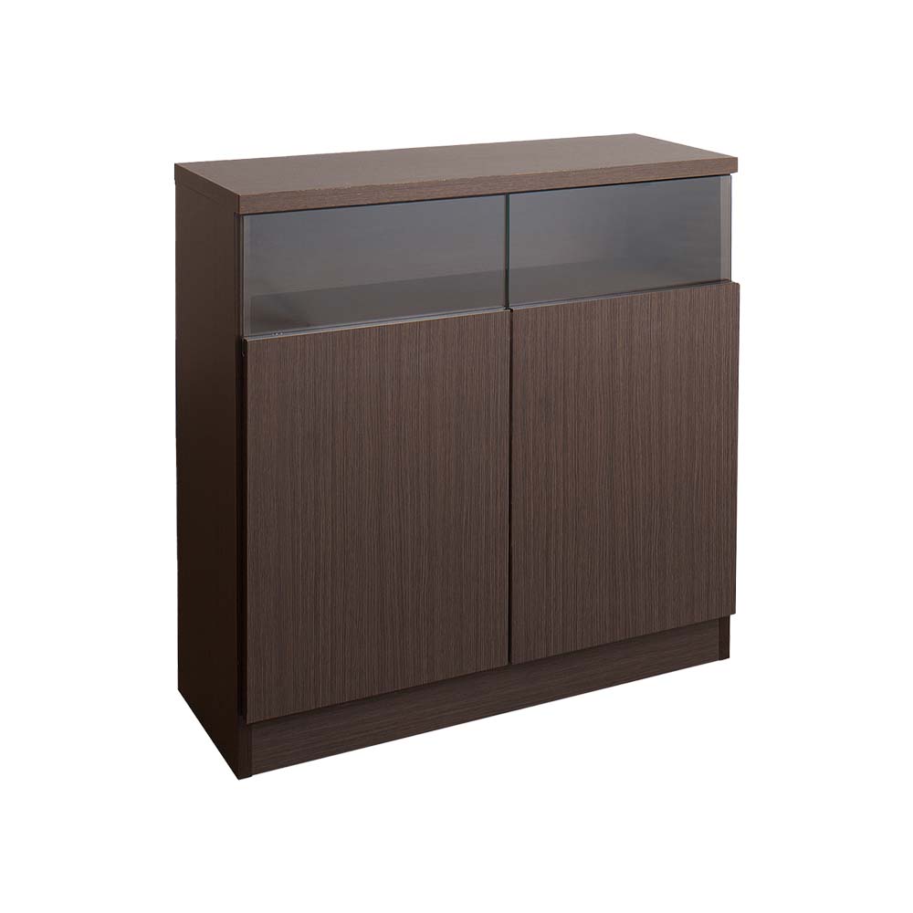 楽天市場】日本製 リビングキャビネット幅80扉 ブラウン キャビネット