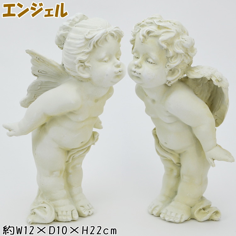 楽天市場】エンジェルペア ホワイト 男の子 女の子 オブジェ2個セット
