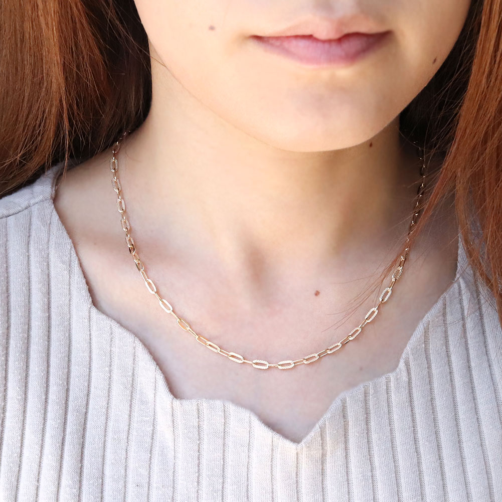 楽天市場】k18 チェーン ネックレス レディース ペーパークリップ