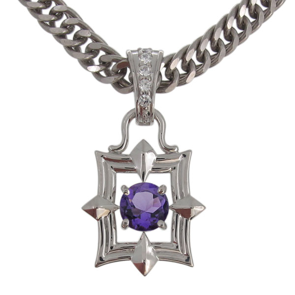 楽天市場】ネックレス シルバー メンズ アメジスト ペンダント 喜平