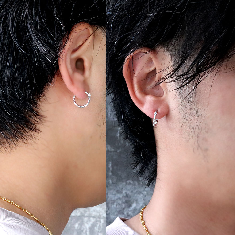 楽天市場】ピアス メンズ 18k フープピアス 片耳 メンズ 中折れ式