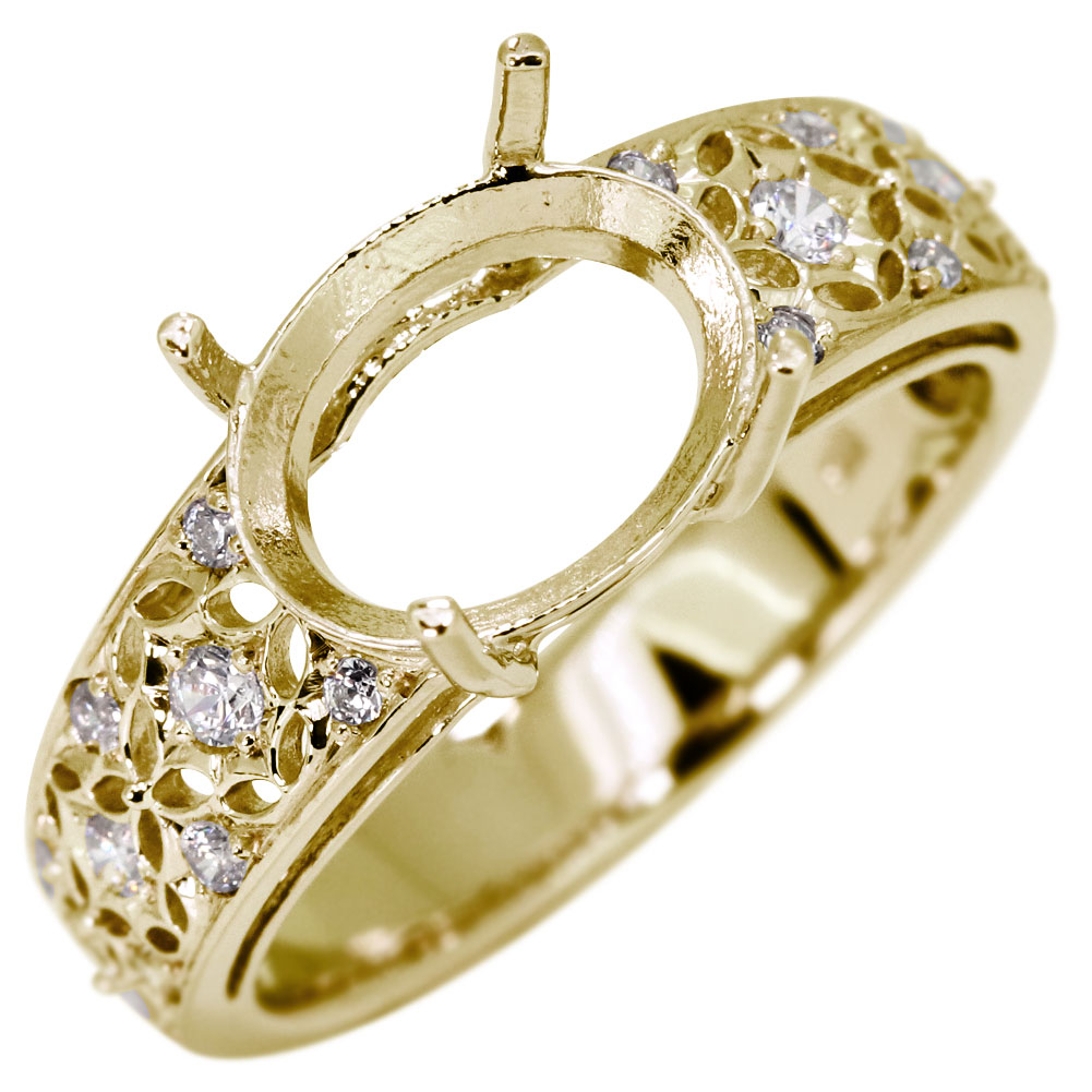 H*S様 難あり K18 リング 空枠 指輪 パール用 中古 18金 イエローゴ