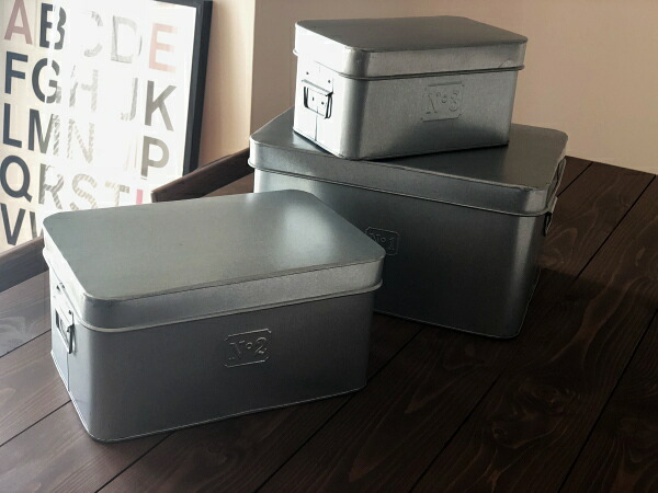 楽天市場】ブリキ 小物入れ 3個セット（S/M /L各1個）蓋付き 収納