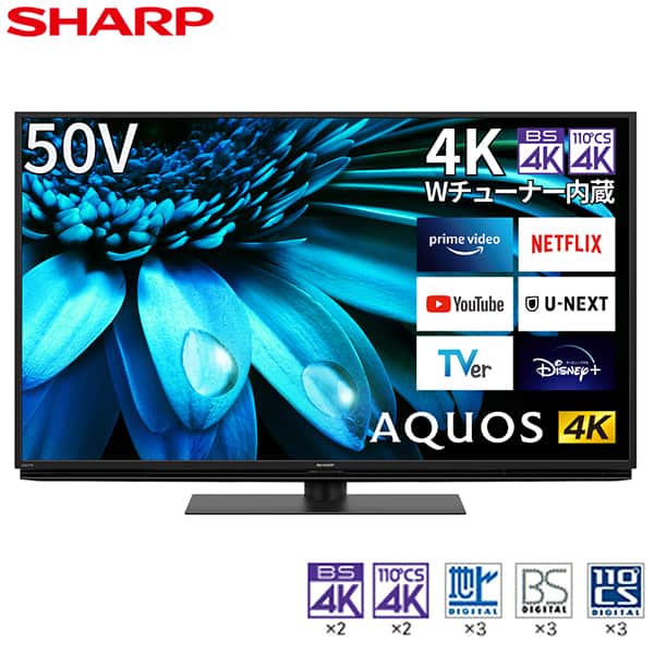 SHARP 4T-B50AKL 4K液晶テレビ スタンドレスモデル セッティング