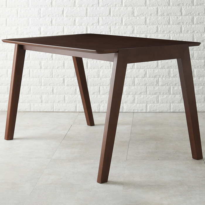 木製長方形テーブル ブラウン 斜め脚