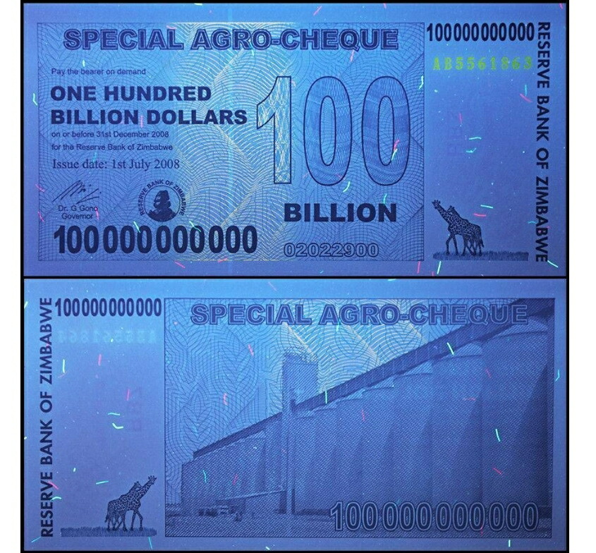 楽天市場】【品質保証書付】 ジンバブエドル 1000億ドル 3枚