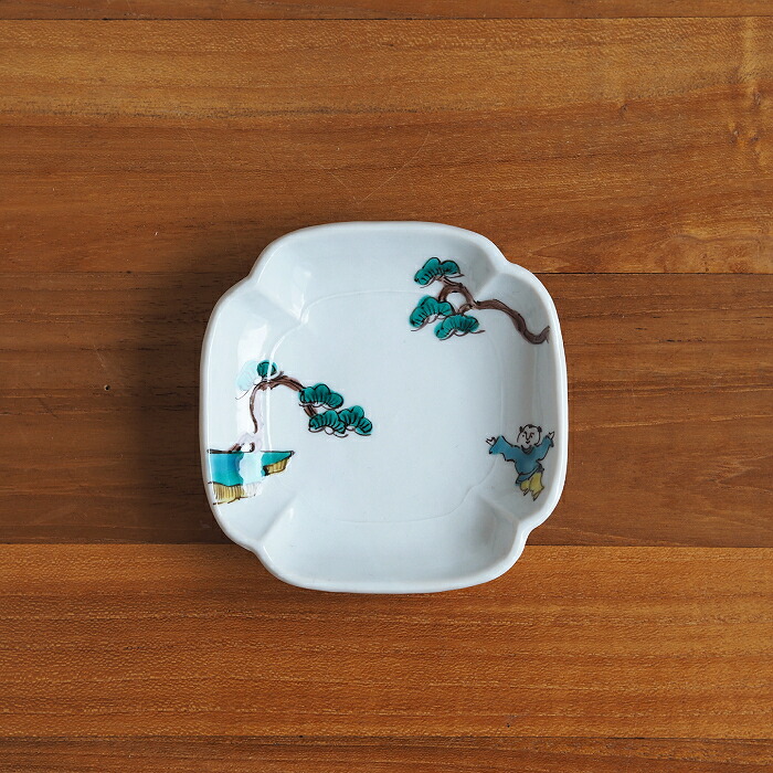 楽天市場】堀畑蘭 隅入豆皿 色絵唐子と松 / 九谷焼 堀畑蘭 和食器