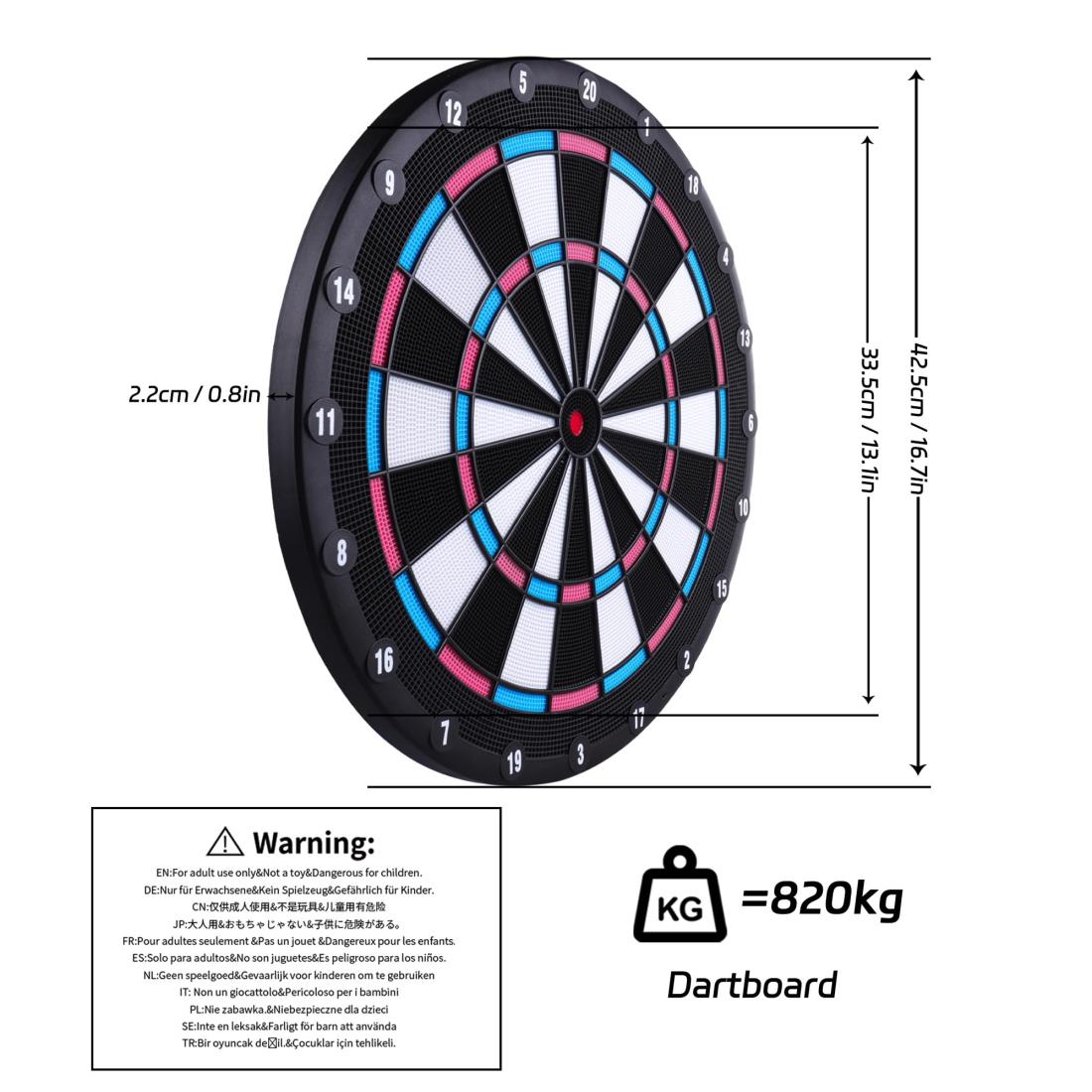 楽天市場】CyeeLife-ピンク ソフトダーツボード Dartboard+6本のダーツ
