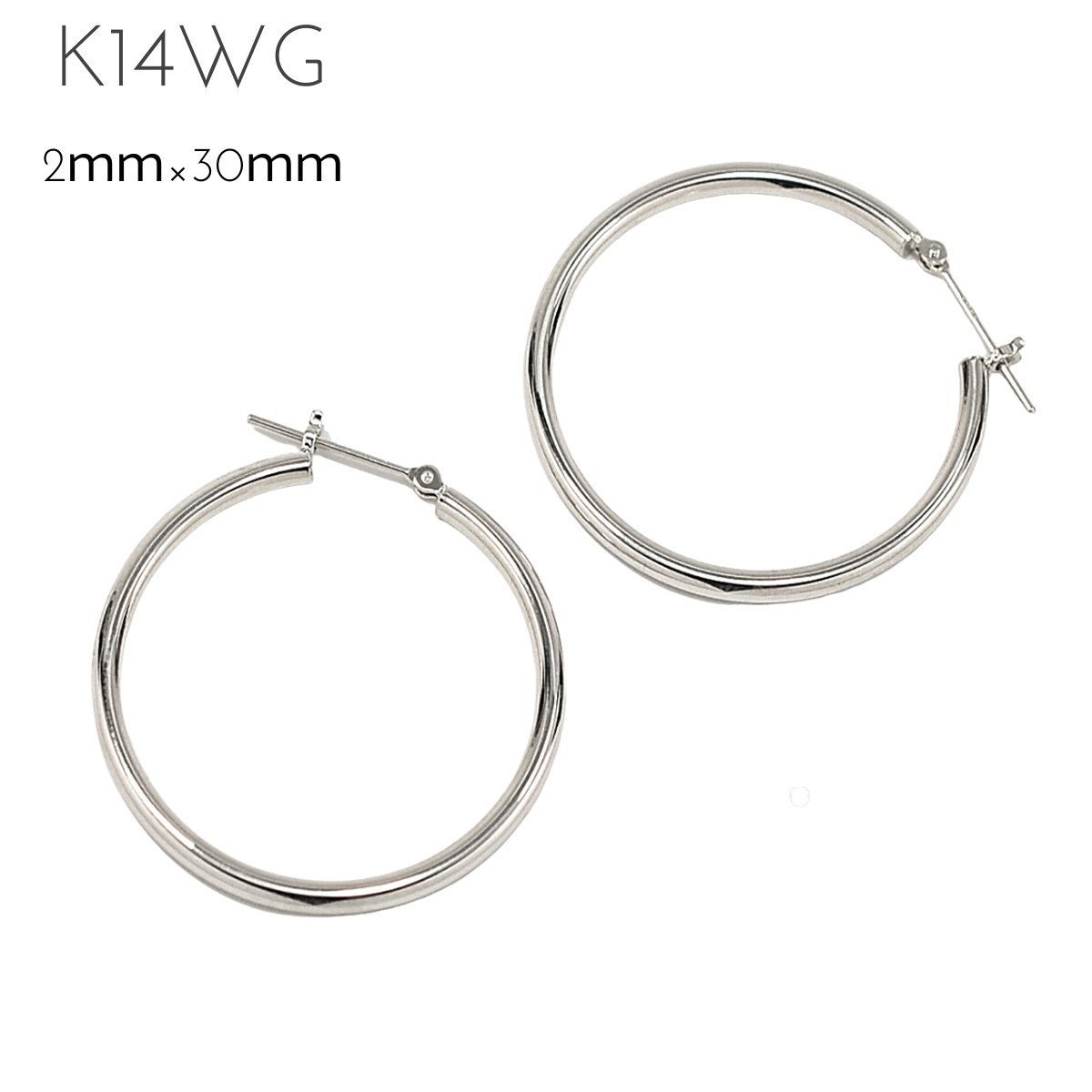 ネ*コ様 k14 フープピアス k14wg ホワイトゴールド K14WG ピアス K14WG