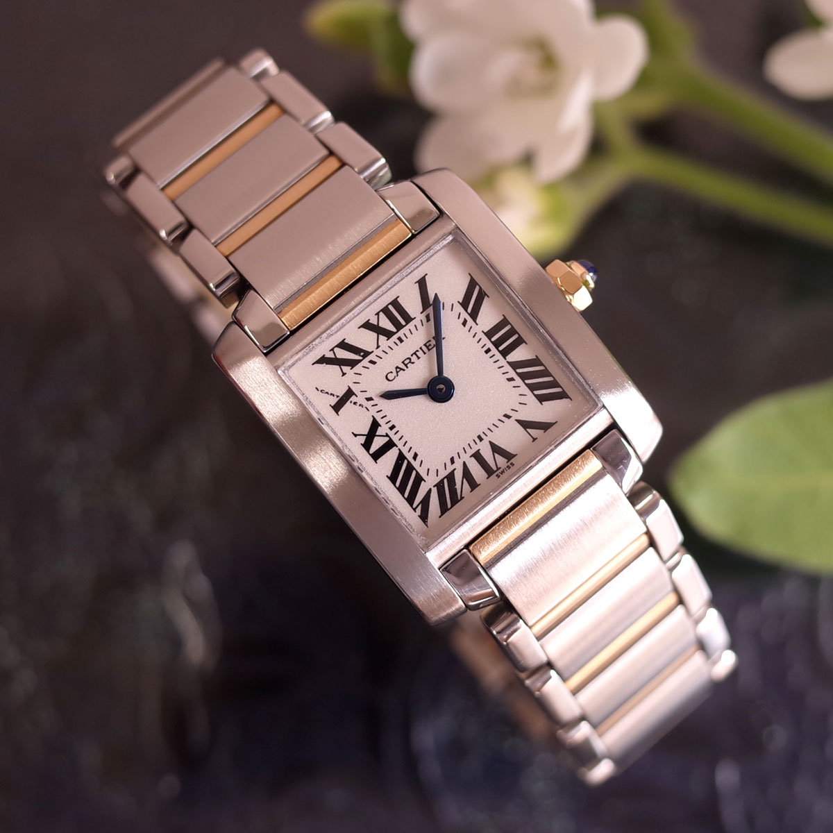 カルティエ タンク フランセーズ ウォッチ SM コンビ メーカーOH(保証