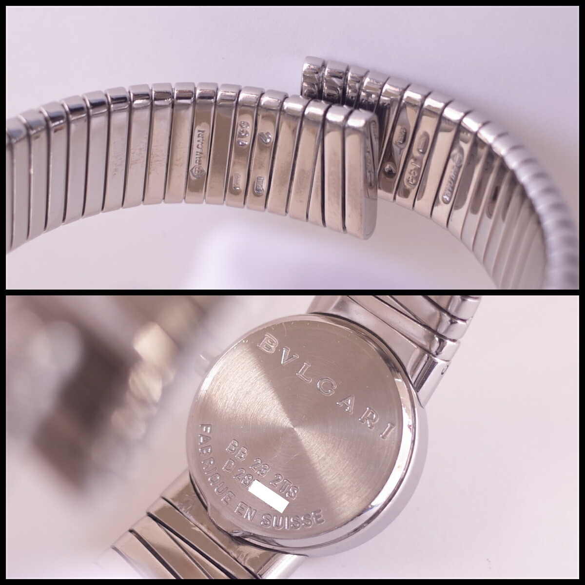 楽天市場】ブルガリ トゥボガス BB23 2TS 黒文字盤 バングル