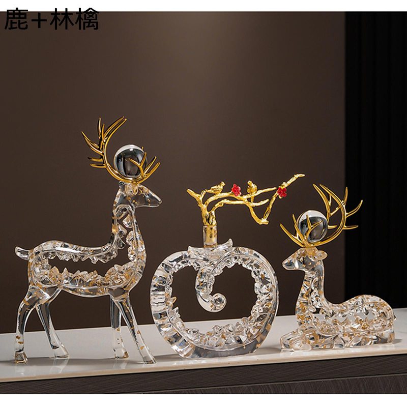 楽天市場】鹿 玄関置物 クリスタル 動物 一対 ペア 風水グッズ招財