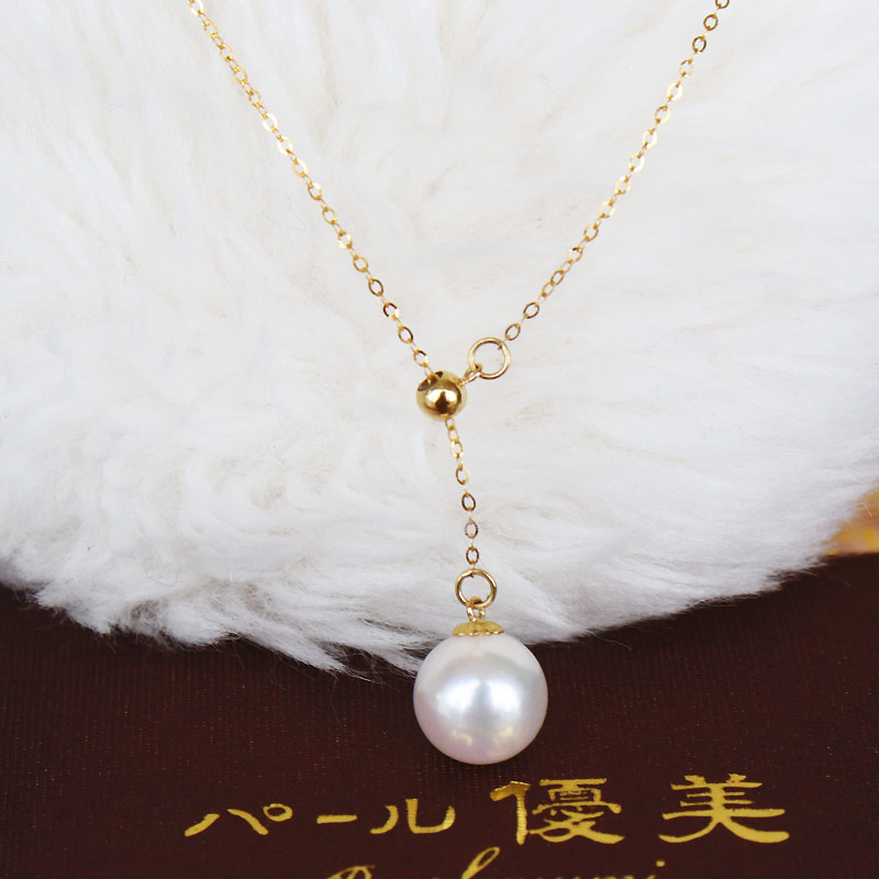 楽天市場】アコヤ真珠 Yネックレス K18YG 7.5-8mm スライド式 真珠