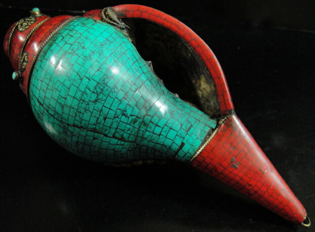 楽天市場】◇チベット密教法具 法螺貝（シャンカ）羯磨（カツマ