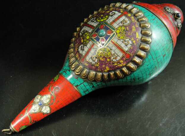 チベット密教法具 法螺貝 シャンカ 羯磨 カツマ M4 ◇チベット密教法具