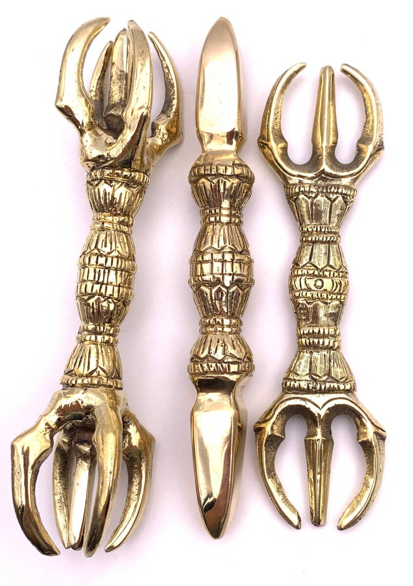 楽天市場】◇チベット密教法具金剛杵セット◇独鈷杵&三鈷杵&五鈷杵