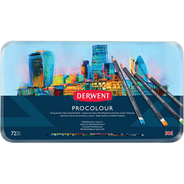 楽天市場】ダーウェント 色鉛筆 プロカラー 2302508 72色セット メタル