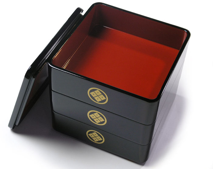 楽天市場】越前漆器 家紋入り 木製 三段重箱 : 漆器 久太郎