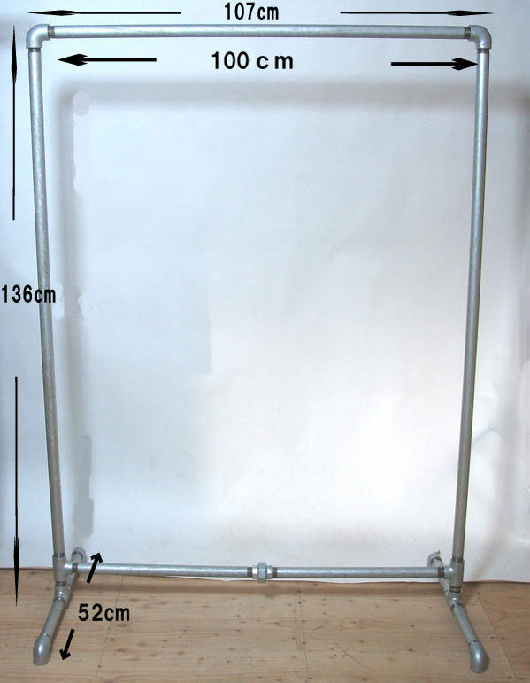 楽天市場】業務用ガス管ハンガーラック Sサイズ 横100cm ガスパイプ