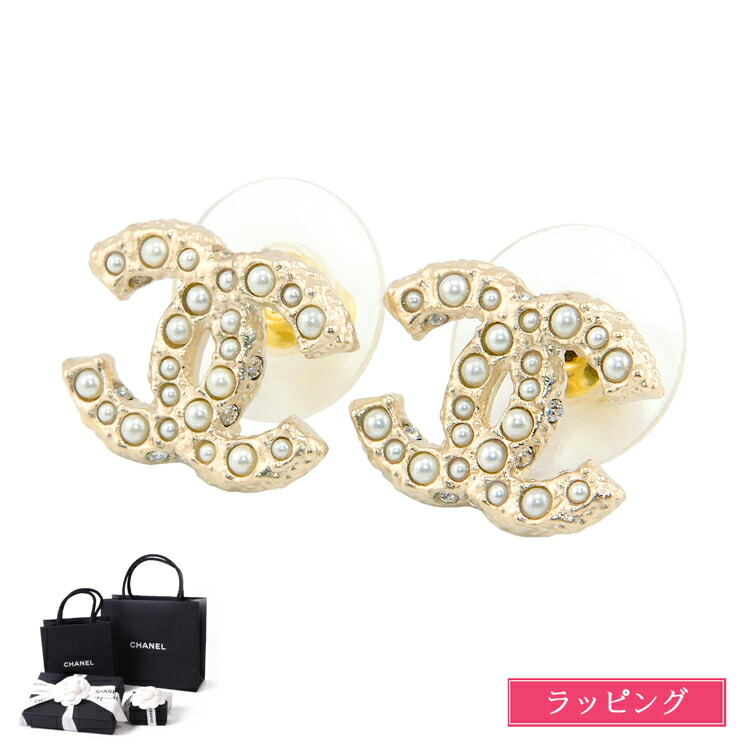 CHANEL CCロゴピアス 19Kゴールドパール AB2434 Y47880 CHANEL CC