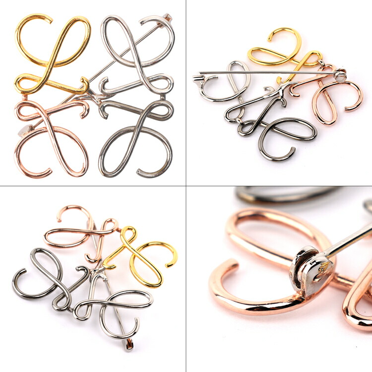 キラキラ！LOEWE ロエベ クリスタル ブローチ シルバー 111-25-020