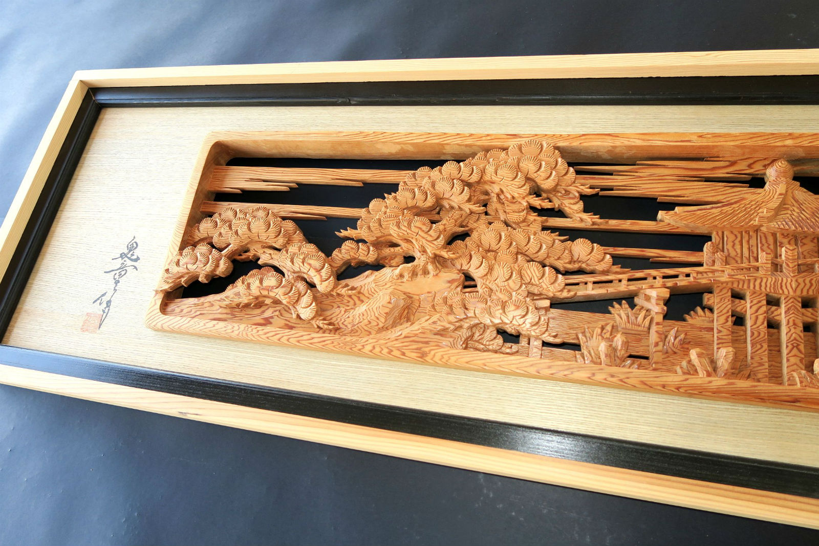 楽天市場】欄間 建具 【1点もの商品】【新品】 高級手彫り欄間2間1組