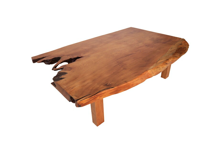 ③ 天然木 一枚板 座卓 ローテーブル 幅110cm 一枚板 座