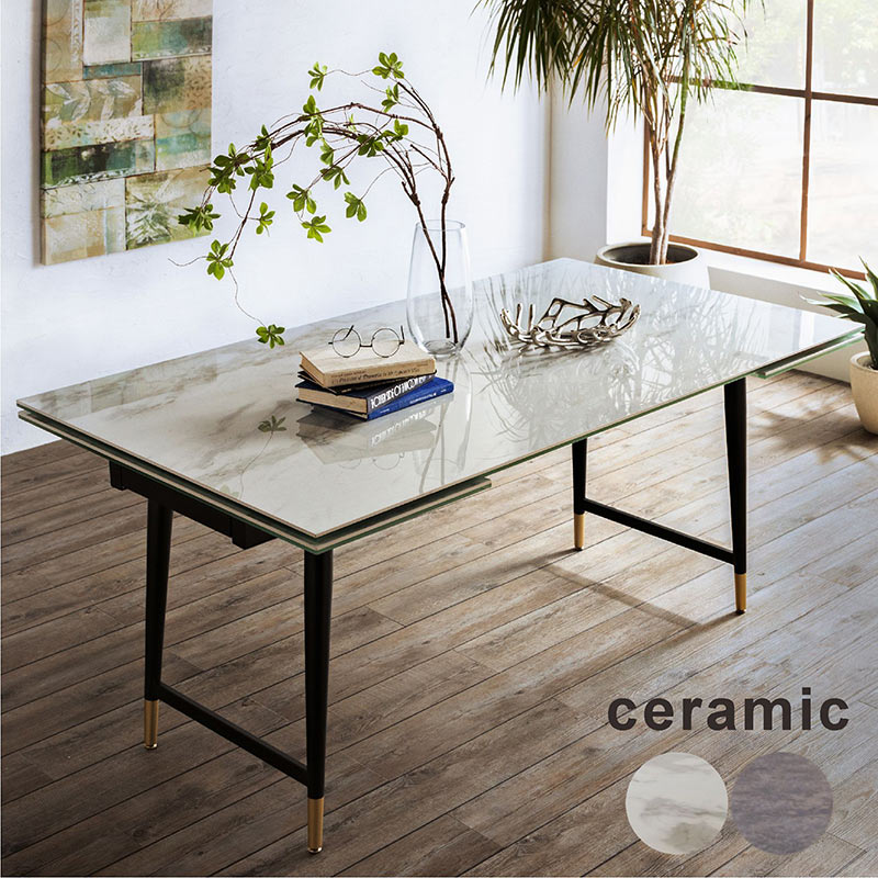 楽天市場】セラミック 伸縮 ダイニングテーブル 大理石風 幅160cm 幅
