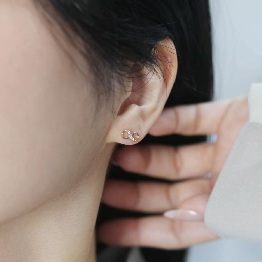 楽天市場】ピアス ゴールド pierce K10ゴールド 無限大 インフィニティ