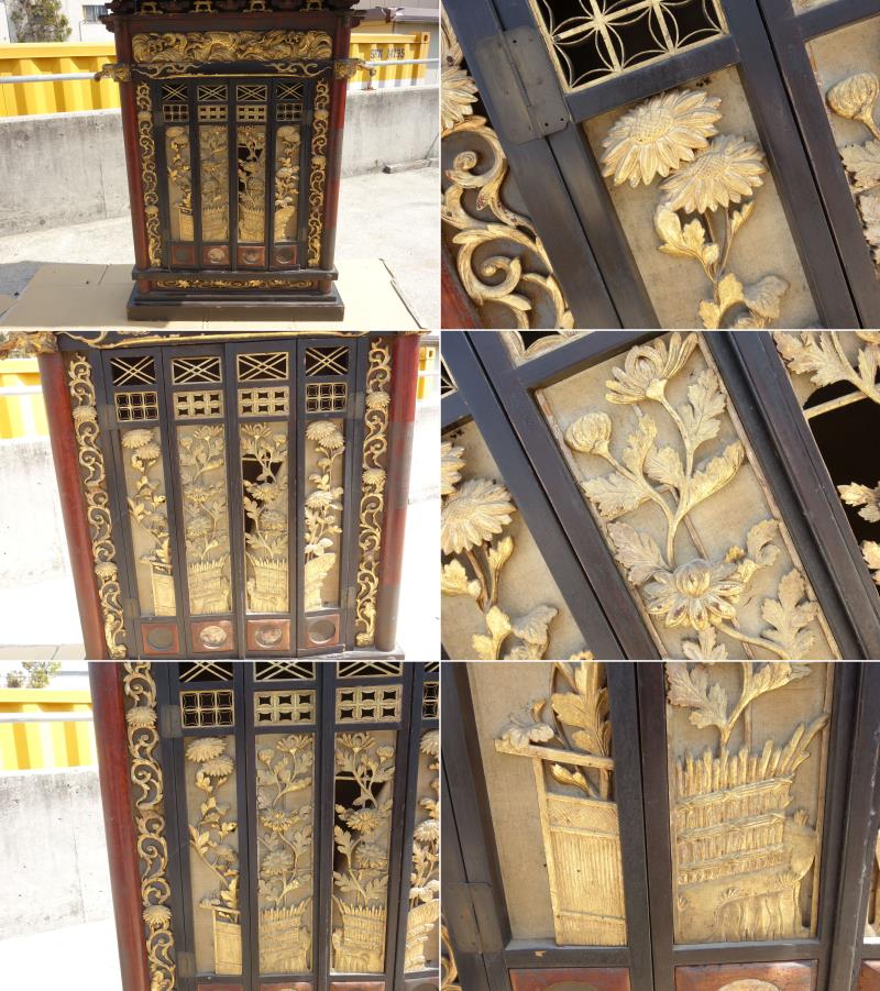 楽天市場】【中古】K▽中国 唐物 厨子 仏教美術 仏壇 時代厨子 細密