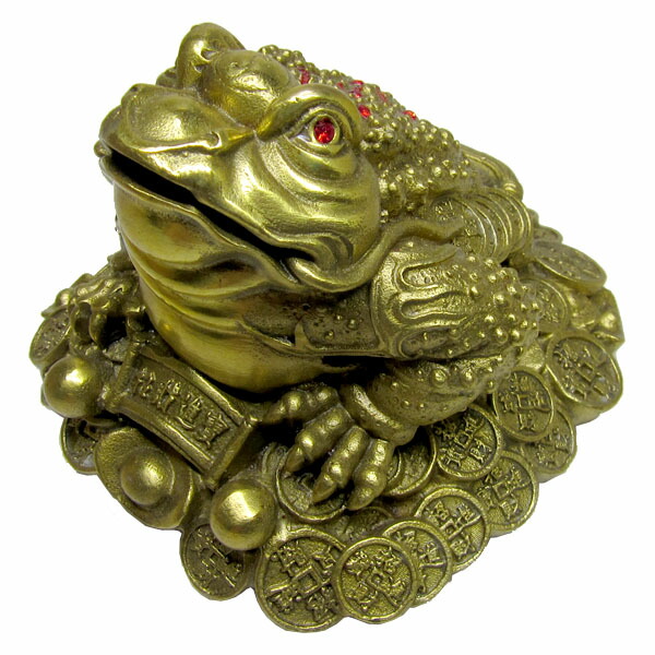 楽天市場】銅製銭蛙中HK-43【送料無料】（沖縄別途700円） ｜三脚,蟾蜍