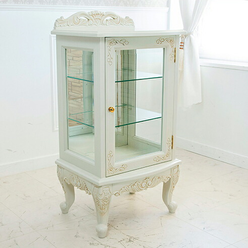 楽天市場】アンティーク調ガラスキャビネット 猫脚プリンセスシリーズ