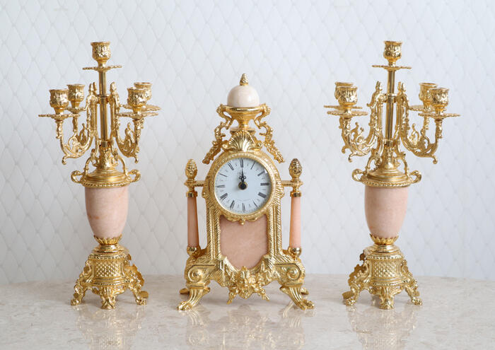 楽天市場】イタリア製 置時計 キャンドルスタンド 3点セットインテリア