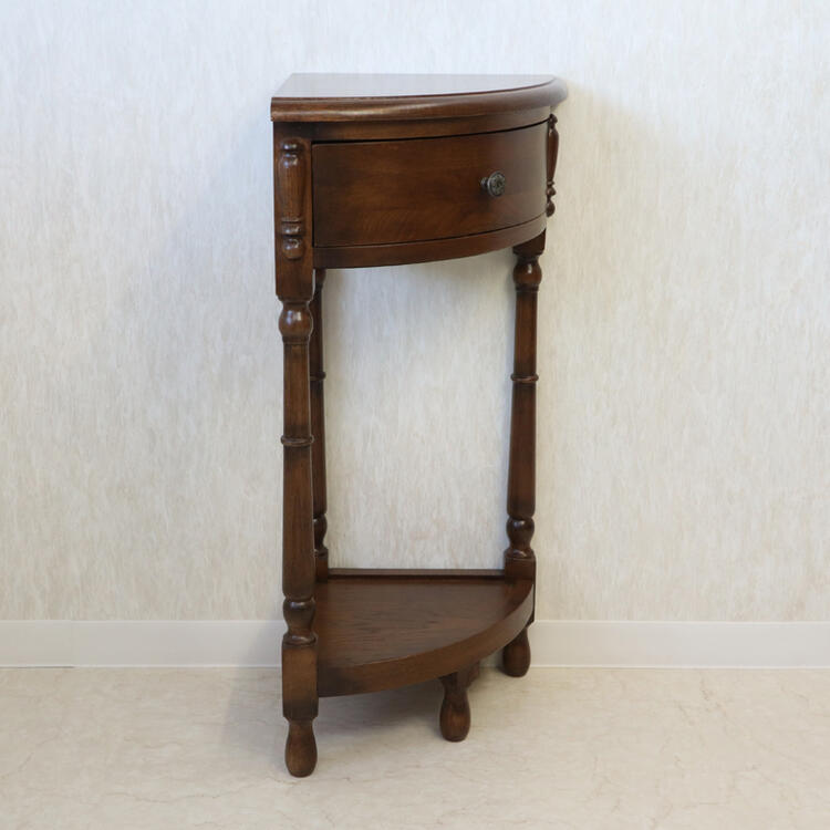 英国アンティーク 電話台 オーク無垢材 ナチュラル 収納 ディスプレイ