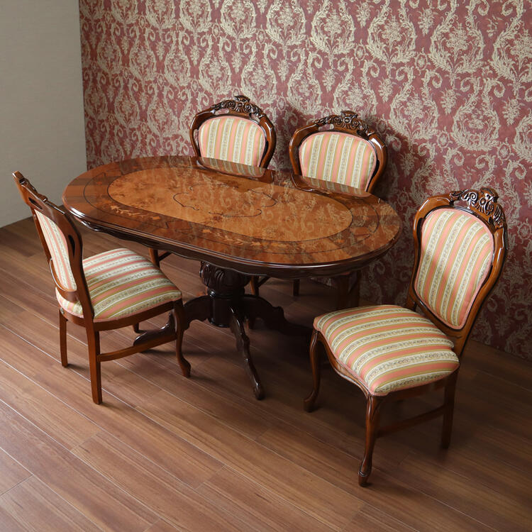 楽天市場】イタリア製 象嵌 ダイニングテーブル【艶有り オーバル