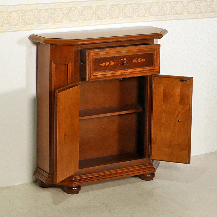 イタリア製 象嵌細工 アンティークスタイル コンソール キャビネット