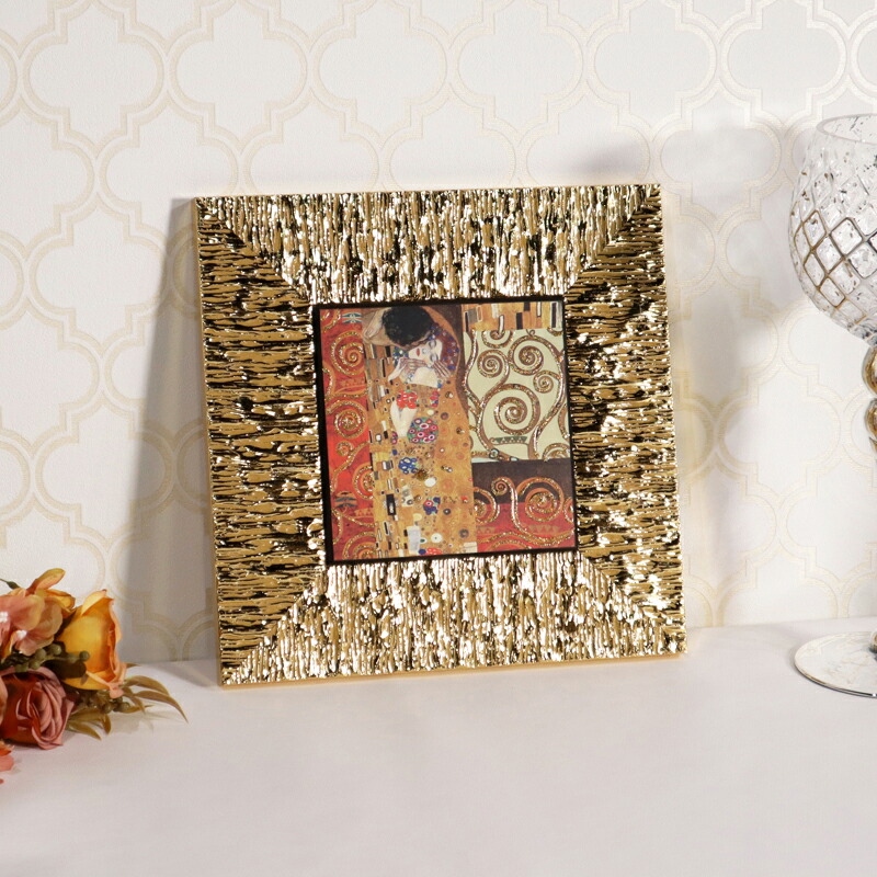 楽天市場】イタリア製 アートフレーム クリムト 接吻ゴールド
