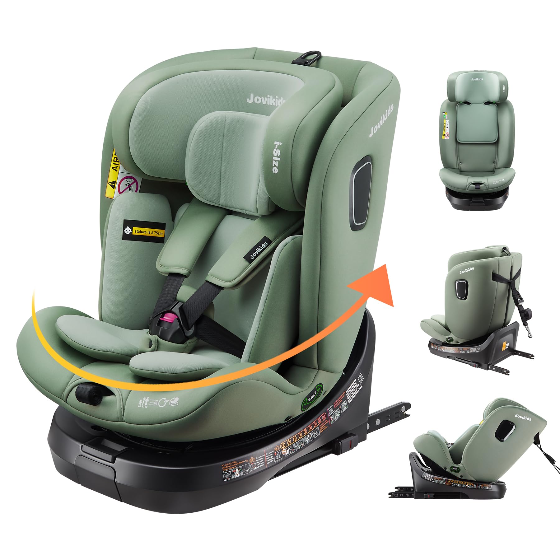 楽天市場】Jovikids チャイルドシート ISOFIX、 0か月~12歳頃 360°回転