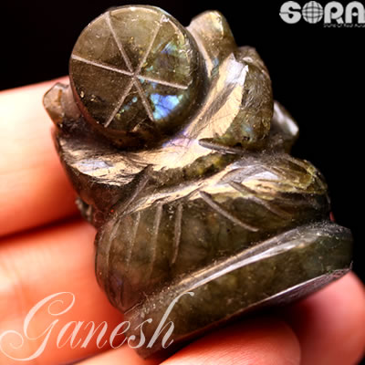 ラブラドライトカービングガネーシャ ラブラドライトカービング